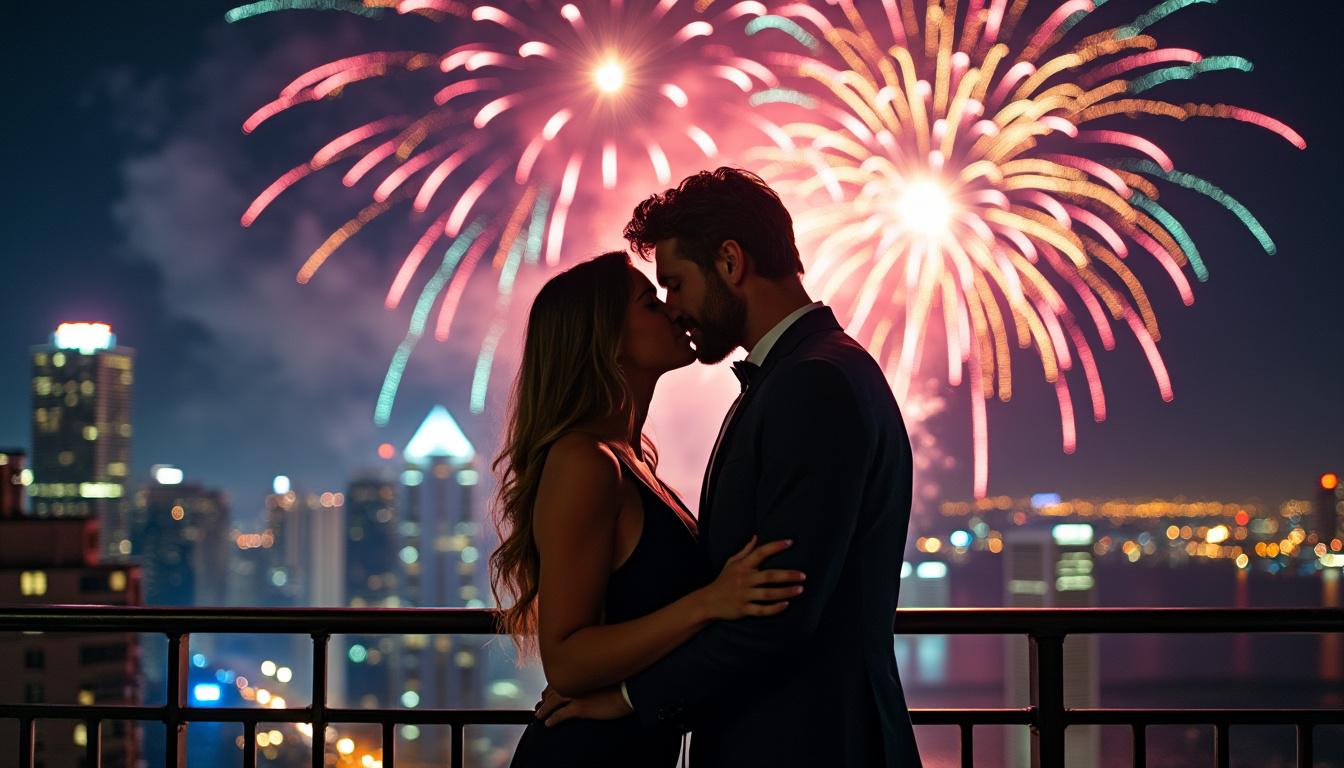 exprimez vos vœux les plus tendres avec une belle déclaration pour souhaiter une bonne année à votre amoureuse, pleine d'amour et de bonheur.