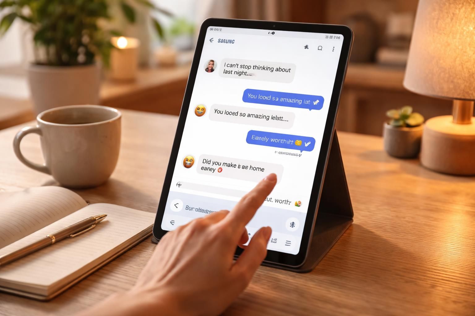 Séduction : écrire des messages plus naturels sur tablette Samsung Galaxy